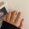 Gold Chain Rings Set